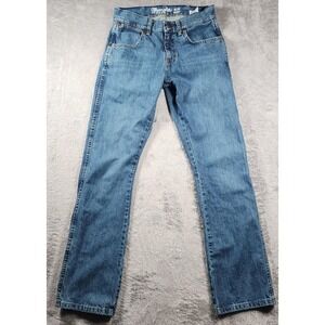 Wrangler Retro Jeans Mens 29x32 Blue Slim Boot Cut 100% Cotton Denim Medium Wash